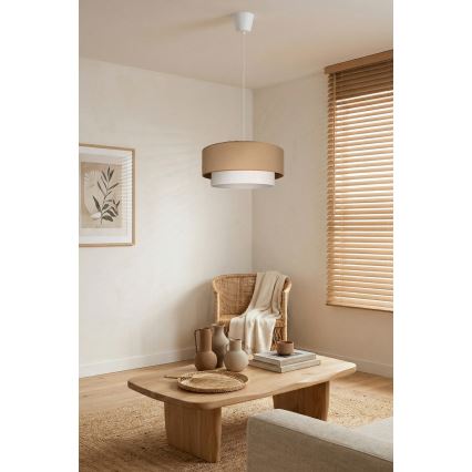 Brilagi - LED-pendellampa på kabel BOHO ECO 1xE27/10W/230V Ø 40 cm beige/krämvit