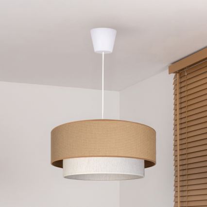Brilagi - LED-pendellampa på kabel BOHO ECO 1xE27/10W/230V Ø 40 cm beige/krämvit