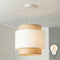 Brilagi - LED-pendellampa på kabel CERIA 1xE27/40W/230V Ø 40 cm beige/vit