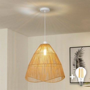 Brilagi - LED-pendellampa på kabel CERIA BOHO 1xE27/40W/230V Ø 50 cm brun