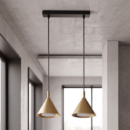 BRILAGI - LED Pendellampa på kabel CONE DOUBLE 2xGX53/15W/230V guld