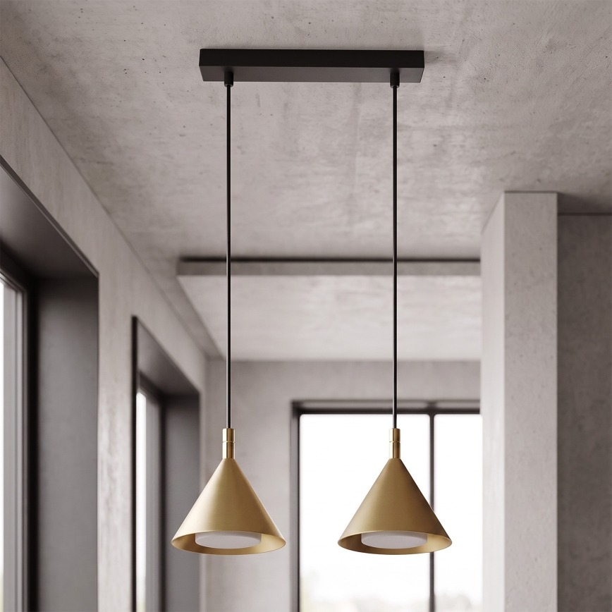 BRILAGI - LED Pendellampa på kabel CONE DOUBLE 2xGX53/15W/230V guld