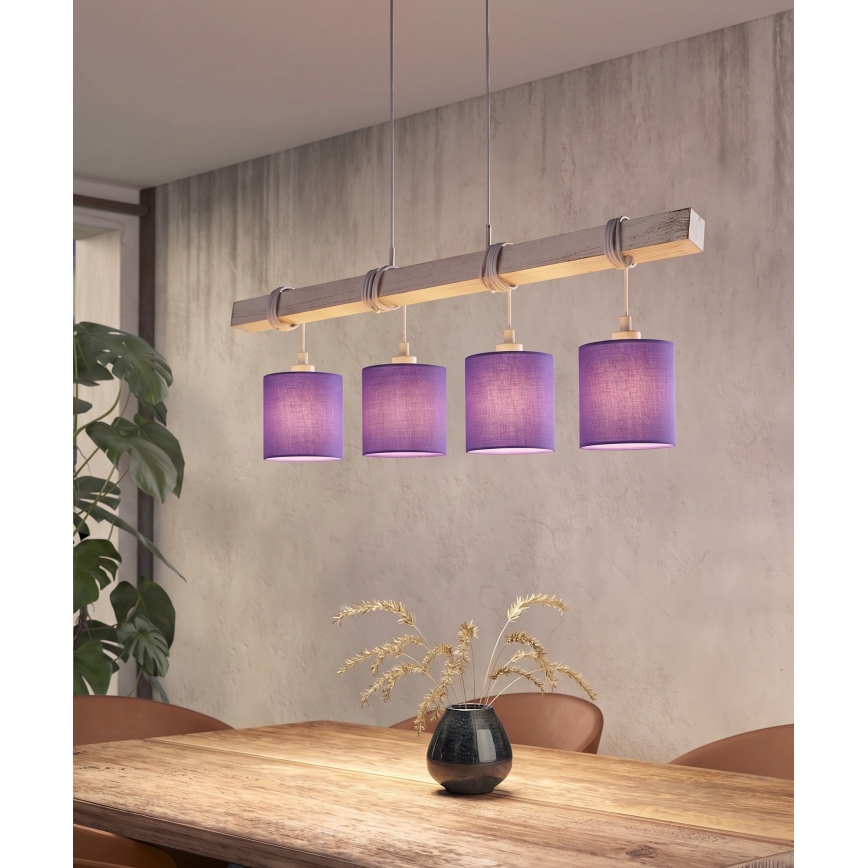 BRILAGI - LED-pendellampa på kabel NUBILA 4xE27/60W/230V grå/lila