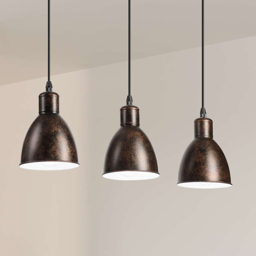 BRILAGI - LED-pendellampa på kabel RIDDY 3xE27/60W/230V koppar/patina