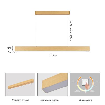 Brilagi - LED-pendellampa på kabel SLEEKLINE LED/40W/230V 3000/4500/6000K ekdekor