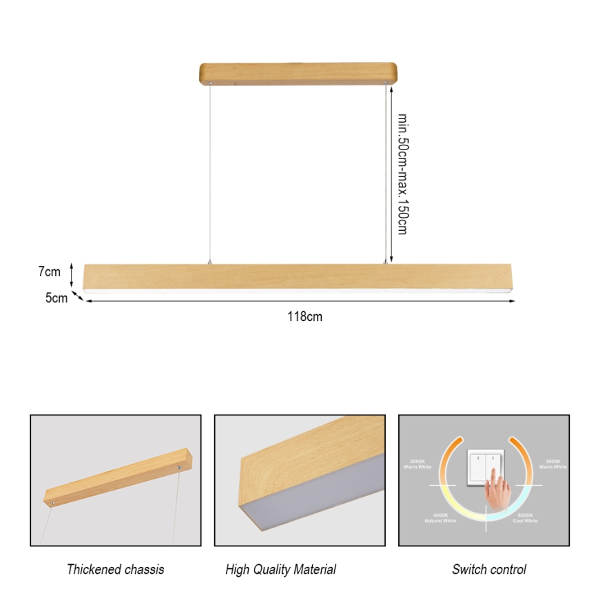 Brilagi - LED-pendellampa på kabel SLEEKLINE LED/40W/230V 3000/4500/6000K ekdekor