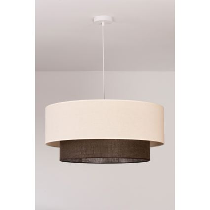 Brilagi - LED pendellampa på vajer BOHO STYLE 3xE27/15W/230V Ø 60 cm krämvit/brun