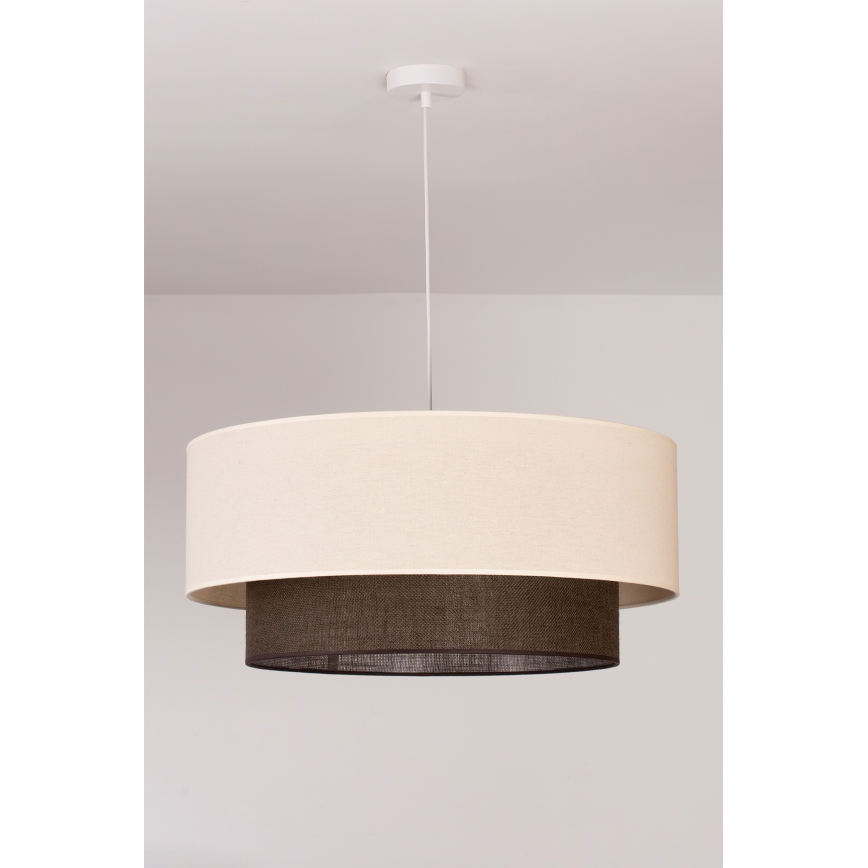 Brilagi - LED pendellampa på vajer BOHO STYLE 3xE27/15W/230V Ø 60 cm krämvit/brun