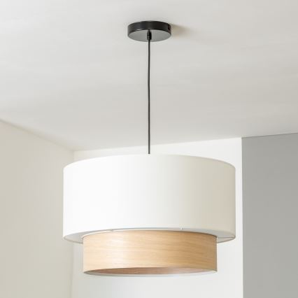 Brilagi - LED-pendellampa på vajer CERIA 1xE27/40W/230V Ø 50 cm vit/beige