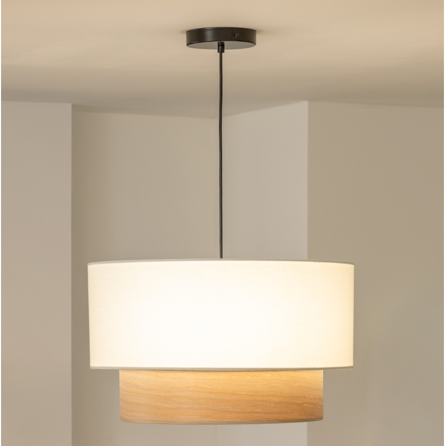 Brilagi - LED-pendellampa på vajer CERIA 1xE27/40W/230V Ø 50 cm vit/beige