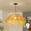 Brilagi - LED-pendellampa på vajer CERIA BOHO 1xE27/40W/230V Ø 60 cm raffia