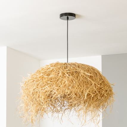 Brilagi - LED-pendellampa på vajer CERIA BOHO 1xE27/40W/230V Ø 60 cm raffia