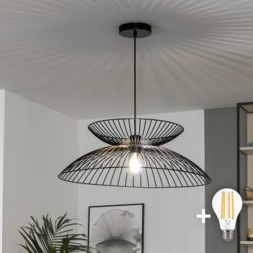 Brilagi - LED-pendellampa på vajer CERIA WIRE 1xE27/40W/230V Ø 60 cm svart