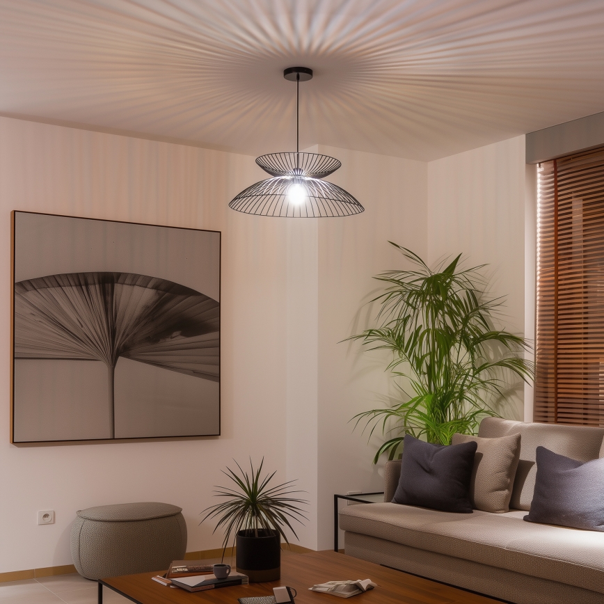 Brilagi - LED-pendellampa på vajer CERIA WIRE 1xE27/40W/230V Ø 60 cm svart