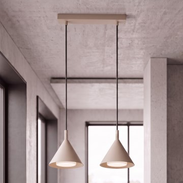 BRILAGI - LED Pendellampa på vajer CONE DOUBLE 2xGX53/15W/230V beige