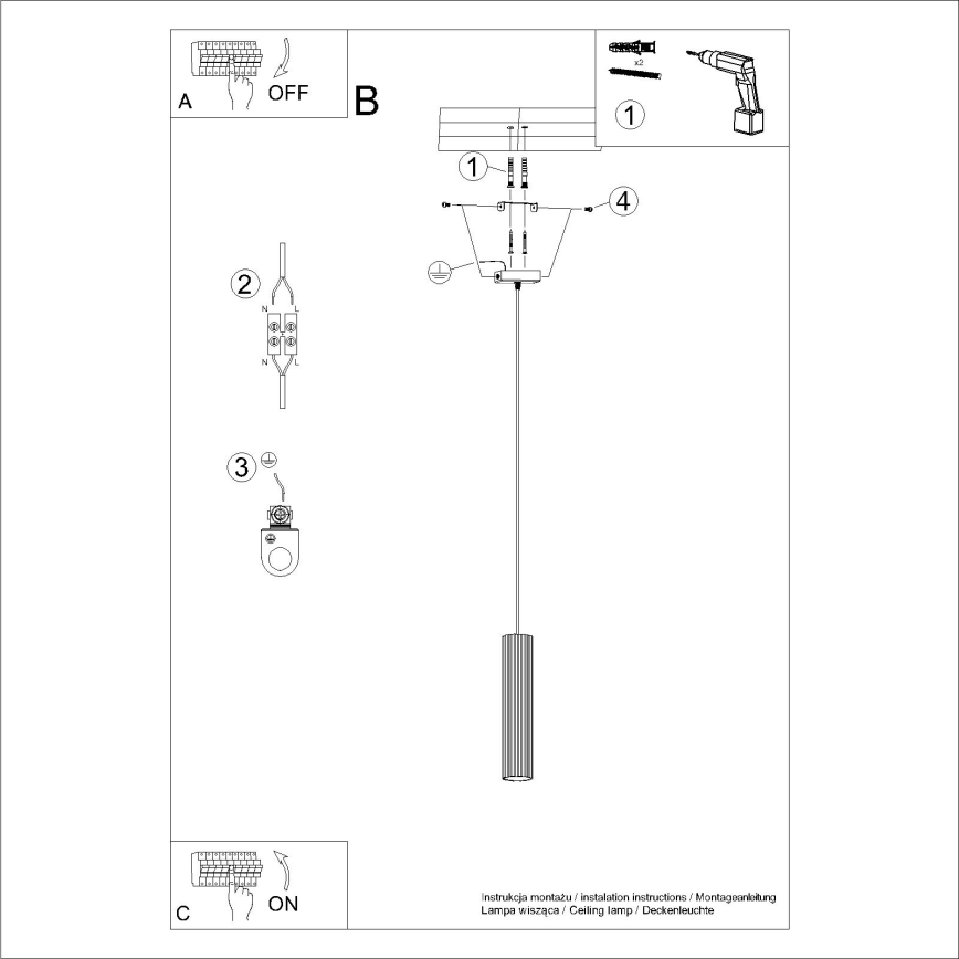 Brilagi - LED-pendellampa på vajer CRESTO 1xGU10/10W/230V krämfärgad