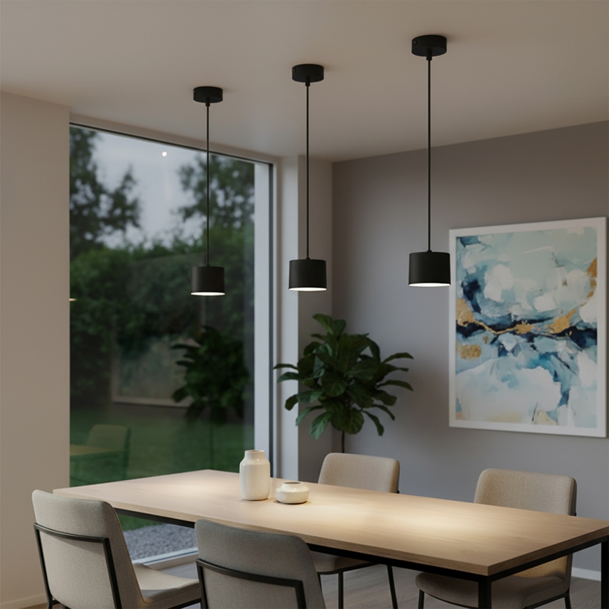 Brilagi - LED Pendellampa på vajer STRIPY 1xGX53/15W/230V svart