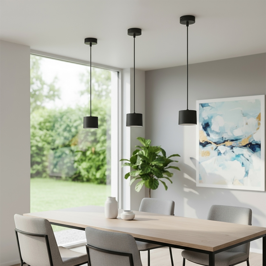 Brilagi - LED Pendellampa på vajer STRIPY 1xGX53/15W/230V svart