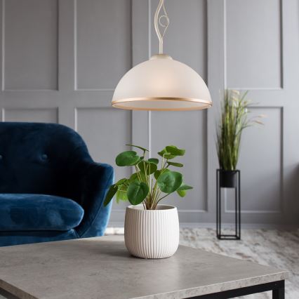 Brilagi - LED pendelljuskrona ANTICO 1xE27/60W/230V vit patina