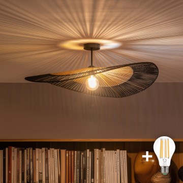 Brilagi - LED plafond CERIA BOHO 1xE27/60W/230V Ø 80 cm svart/brun