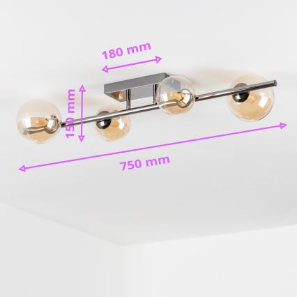 Brilagi - LED plafondlampa MILLA 4xG9/3W/230V svart krom/guld