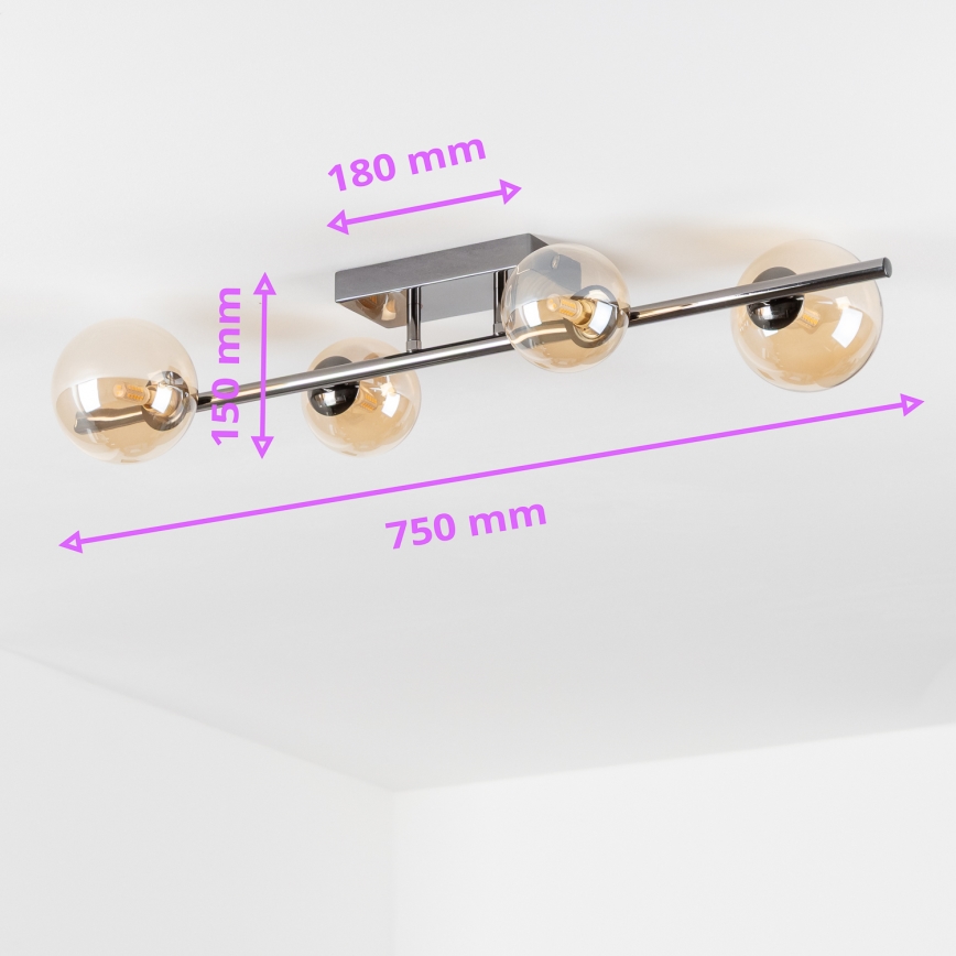 Brilagi - LED plafondlampa MILLA 4xG9/3W/230V svart krom/guld