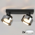 BRILAGI - LED RGB+CCT Dimbart infälld spotlight AURA LUX 2xGX53/14W/230V 2700-6500K Wi-Fi Tuya svart/rökfärgad