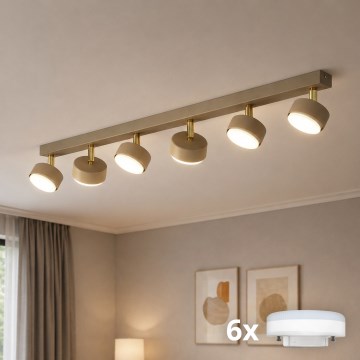 BRILAGI - LED RGB+CCT Dimbart spotarmatur MONO 6xGX53/14W/230V 2700-6500K Wi-Fi Tuya beige/guld