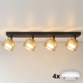 BRILAGI - LED RGB+CCT Dimbart spotlampa AURA LUX 4xGX53/14W/230V 2700-6500K Wi-Fi Tuya svart/guld