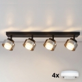 BRILAGI - LED RGB+CCT Dimbart takspotlight AURA LUX 4xGX53/14W/230V 2700-6500K Wi-Fi Tuya svart/rökfärgad