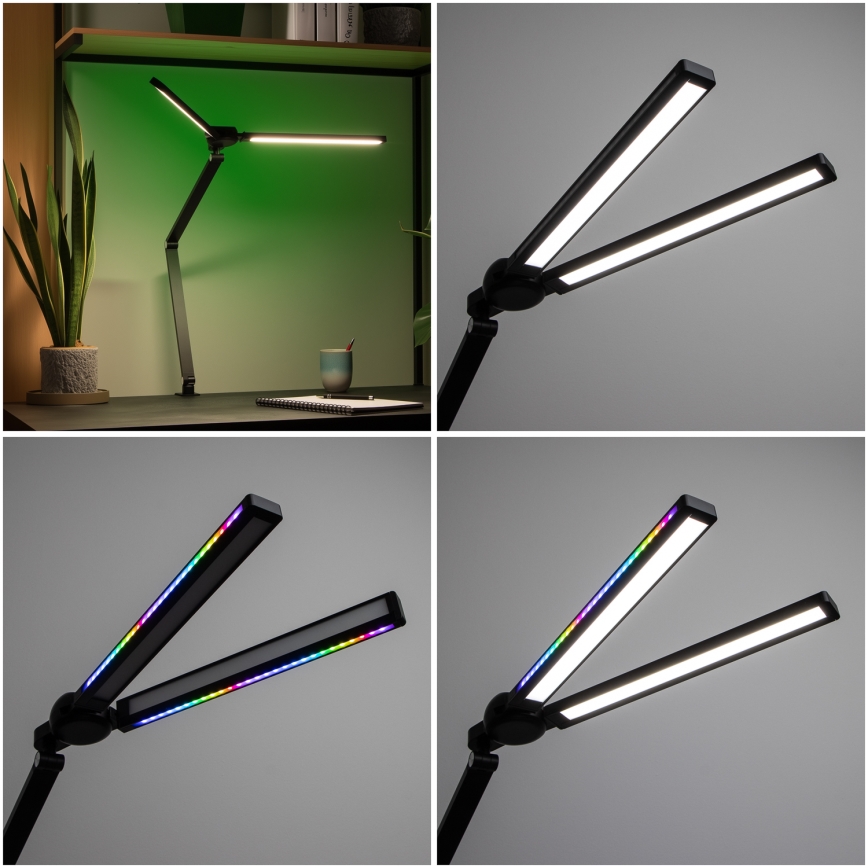 BRILAGI - LED RGBTW dimbar touchstyrd bordslampa med klämma VARIO LED/18W/230V 3000-6500K CRI 96 svart