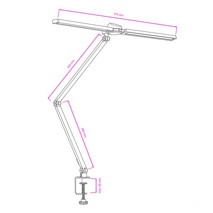 BRILAGI - LED RGBTW dimbar touchstyrd bordslampa med klämma VARIO LED/18W/230V 3000-6500K CRI 96 svart
