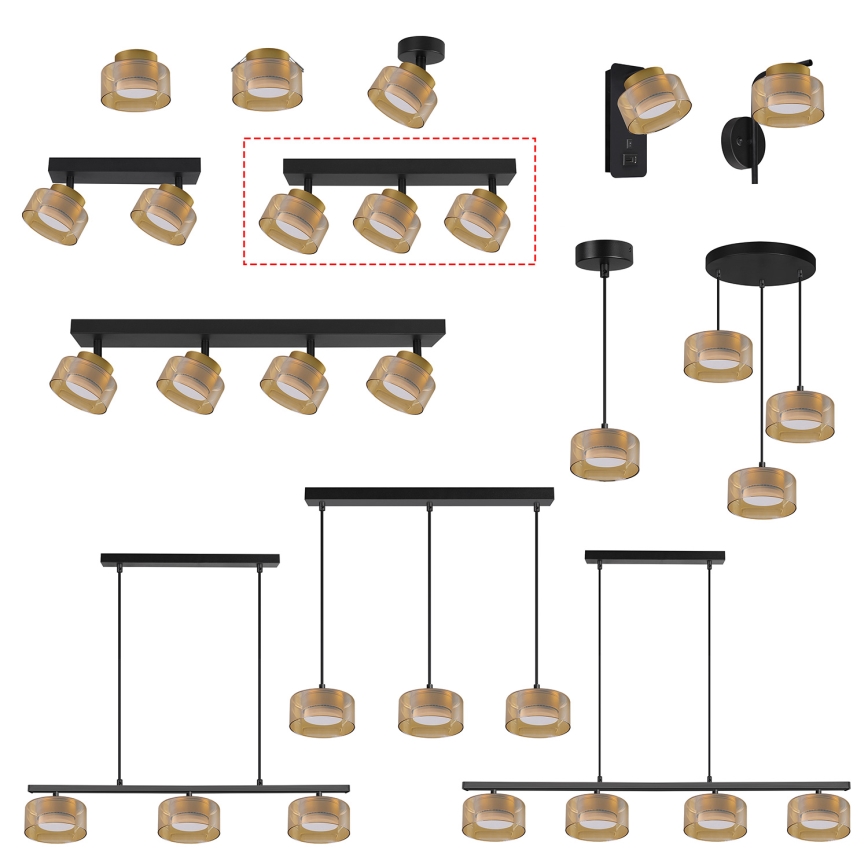 BRILAGI - LED RGB+CCT dimbar infälld spotlight AURA LUX 3xGX53/14W/230V 2700-6500K Wi-Fi Tuya svart/guld