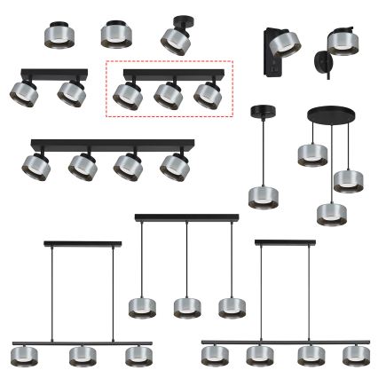 BRILAGI - LED RGB+CCT Dimbart spotarmatur AURA LUX 3xGX53/14W/230V 2700-6500K Wi-Fi Tuya svart/rökfärgad