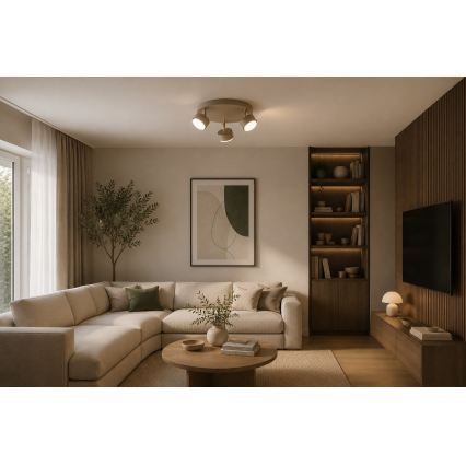 BRILAGI - dimbar LED-spot RGB+CCT MONO 3xGX53/14W/230V 2700-6500K Wi-Fi Tuya beige/guld