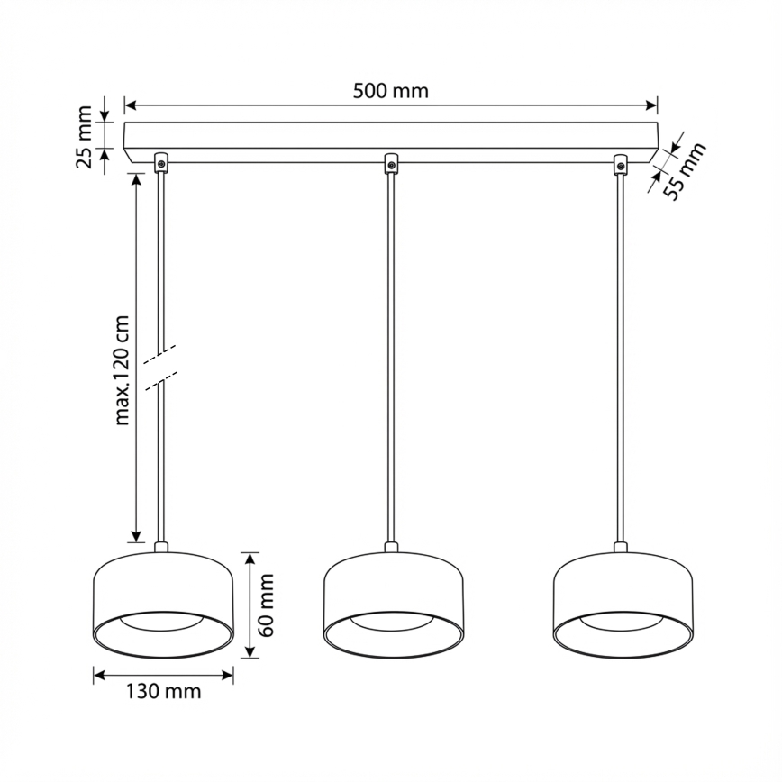 BRILAGI - LED RGB+CCT dimbar pendellampa med vajer AURA LUX 3xGX53/14W/230V 2700-6500K Wi-Fi Tuya svart/guld