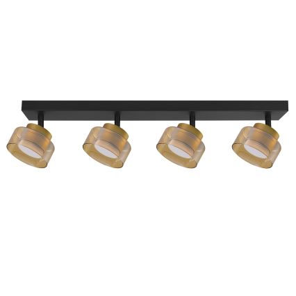 BRILAGI - LED RGB+CCT Dimbart spotlampa AURA LUX 4xGX53/14W/230V 2700-6500K Wi-Fi Tuya svart/guld