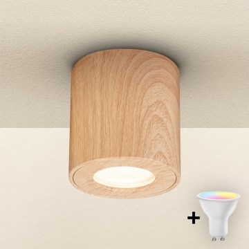 Brilagi - LED RGBW dimbar badrumsarmatur MIA 1xGU10/4,8W/230V 3000K 84x80 mm ekdekor IP44 + fjärrkontroll
