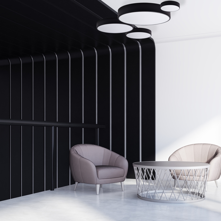 Brilagi - LED RGBW dimbar badrumstaklampa CLARE 2xE27/9W/230V 2700–6500 K Ø 30 cm IP54 Wi‑Fi svart