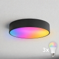 BRILAGI - LED RGBW Dimbar badrumstaklampa CLARE 3xE27/12W/230V 2700-6500K Ø 40 cm IP54 svart