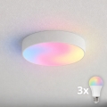 Brilagi - LED RGBW dimbar badrumstaklampa CLARE 3xE27/9W/230V 2700-6500K Ø 40 cm IP54 Wi-Fi vit