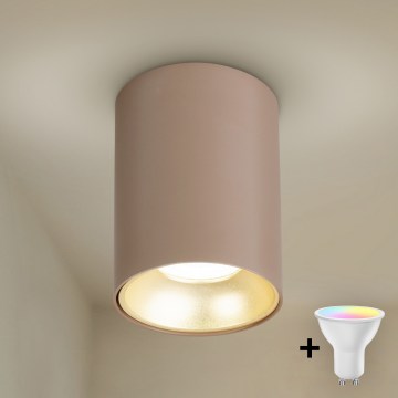 Brilagi - LED RGBW dimbar infälld spot TRINE 1xGU10/4,8W/230V 3000K beige/guld + fjärrkontroll