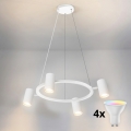 BRILAGI - LED RGBW dimbar pendel på vajer SELE 4xGU10/6,5W/230V 2700-6500K vit
