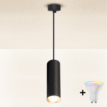 Brilagi - LED RGBW dimbar pendellampa på kabel SELE 1xGU10/6W/230V 3000K svart/guld + fjärrkontroll