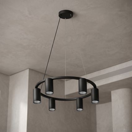 BRILAGI - LED RGBW dimbar pendellampa på vajer SELE 6xGU10/6,5W/230V 2700-6500K svart + fjärrkontroll