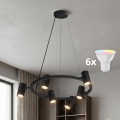 BRILAGI - LED RGBW dimbar pendellampa SELE 6xGU10/6,5W/230V 2700-6500K svart + fjärrkontroll