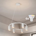 BRILAGI - LED RGBW dimbar pendellampa SELE 6xGU10/6,5W/230V 2700-6500K vit + fjärrkontroll