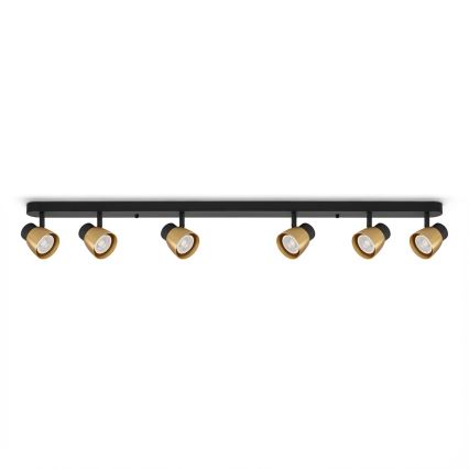 Brilagi - LED RGBW dimbar spotlight NUGGET 6xGU10/6W/230V 2700-6500K Wi-Fi svart/guld