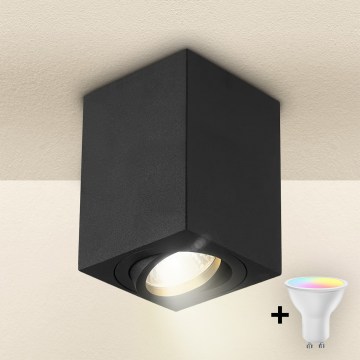 Brilagi - LED RGBW dimbar spot MIA 1xGU10/4,8W/230V 3000K 100x80 mm svart + fjärrkontroll