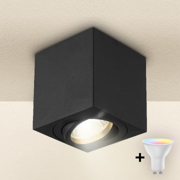 Brilagi - LED RGBW dimbar spotarmatur MIA 1xGU10/4,8W/230V 3000K 84x80 mm svart + fjärrkontroll